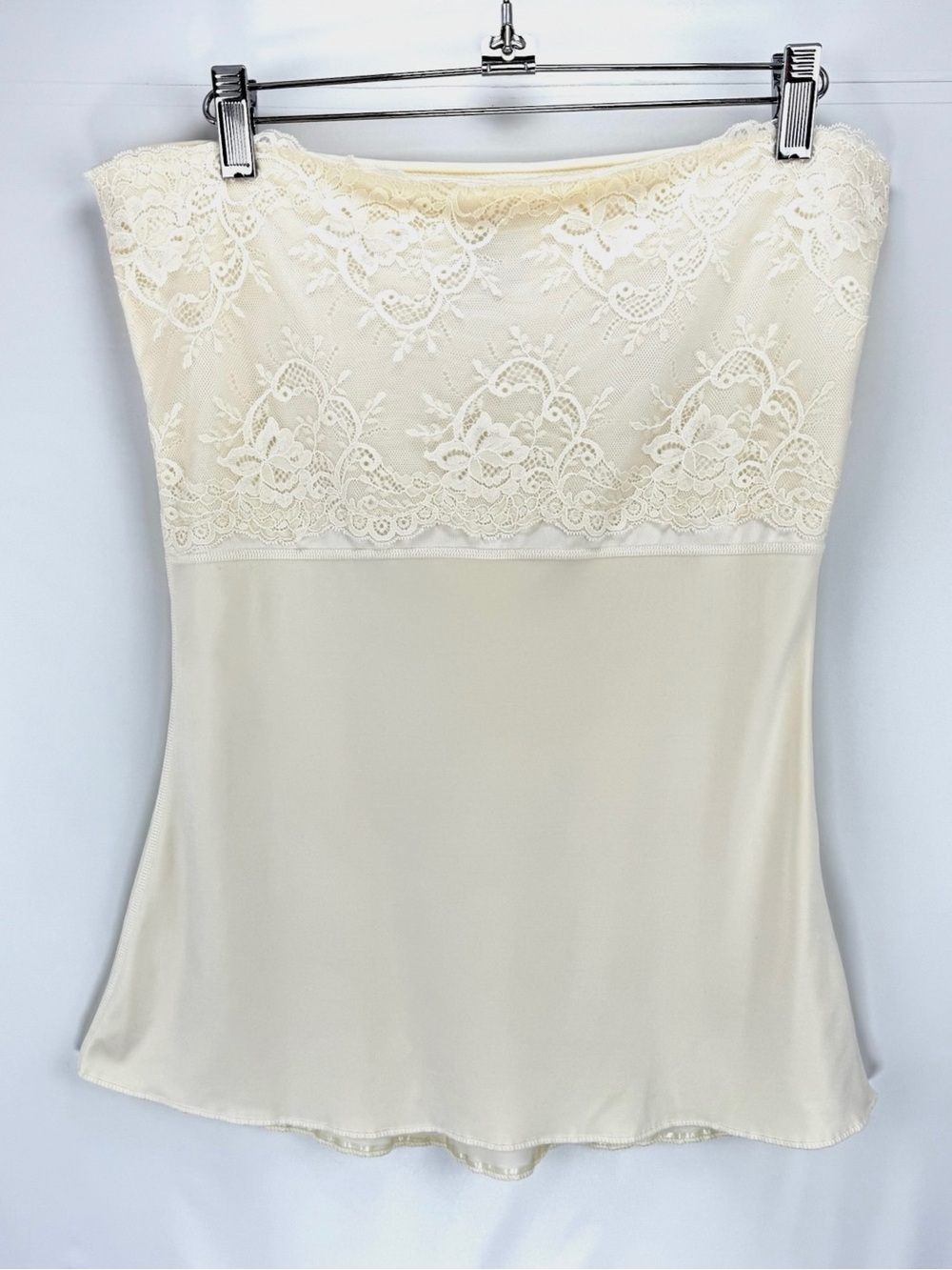 Strapless Lace Trim Shape-wear Camisole - Cream